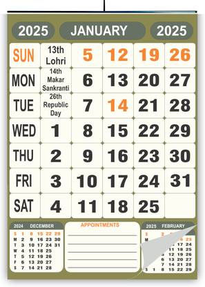 AccuPrints Calendar 14 x 20 size 2025 Wall Calendar