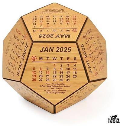 iMPACTGift MDF 3D Hexagon Desk Calendar 2025 Table Calendar Eco-Friendly for Office/Home) 2025 Table Calendar