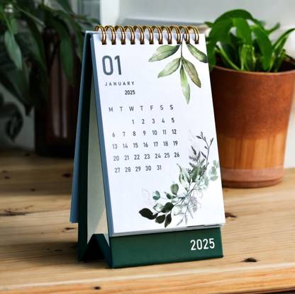 INNAXA 2025 Desk Calendar - Standing Flip Desktop Calendar 2025 Table Calendar