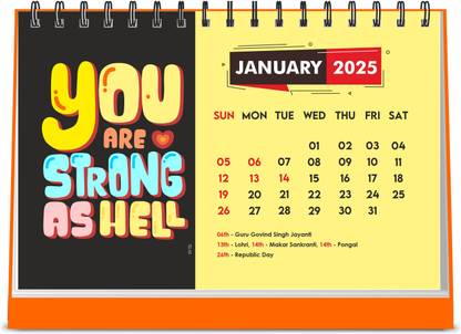 SADAFAL Rise and Thrive: 2024 A5 Motivational Desk Calendar Matrix 2024 Table Calendar