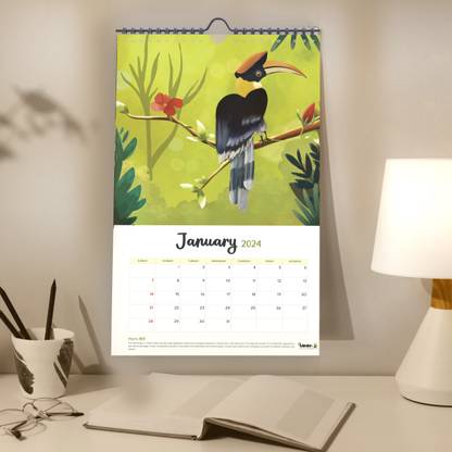WanderBee Kerala Theme 2024 Wall Calendar