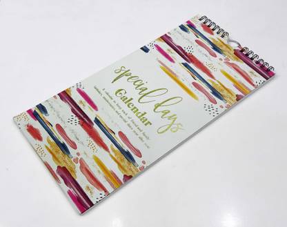 Inkdotpot Brush Strokes Perpetual Calendar Wall Hanging Birthday Gift Card Planner January to December Wall Calendar