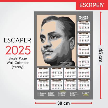 SADAFAL Major Dhyan Chand & Saina Nehwal Olypmic Players Wall Calendra 2025 2025 Wall Calendar