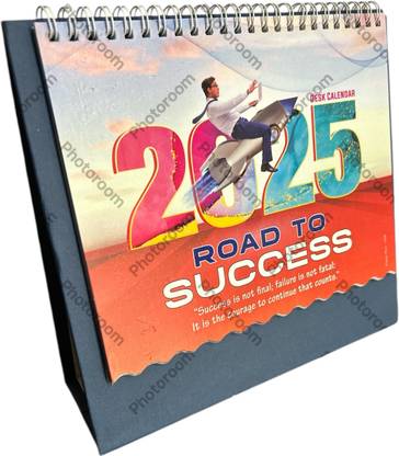 vrindavan shopi 2025 Road To success New Year Motivational Desktop Calendar 2025 Table Calendar