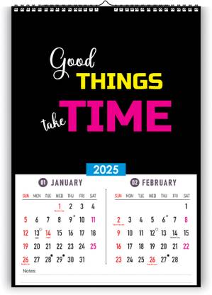 Zoozoartz New Year Motivational Quotes Wall Calendar 2025 Wall Calendar