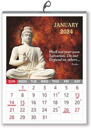Vivid Print 893-Buddha 2024 Wall Calendar