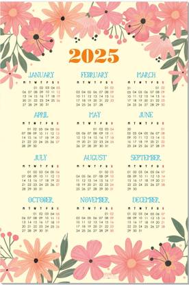 ESCAPER Flower Themes WallCalendar 2025 for office & home 2025 Wall Calendar