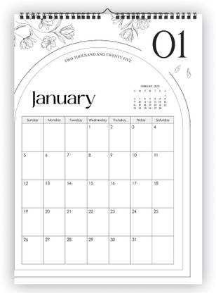 Leonius Minimalist Design with Large Writing Space 2025 Wall Calendar