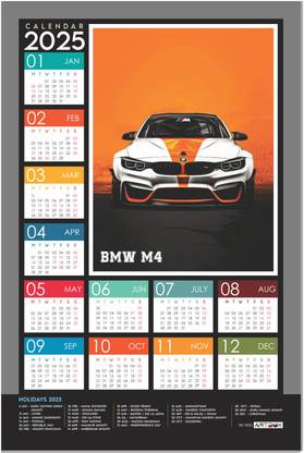 ARTBOX Car Calendar Wall Sticker | Wall Calender 2025 Wall Calendar for wall 2025 Wall Calendar
