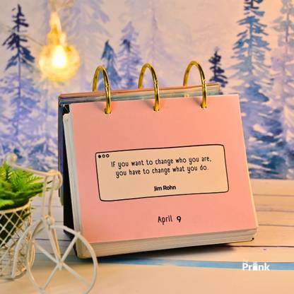 The Prink 365 Days Calendar, Motivational Quotes Calendar Perpetual Table Calendar