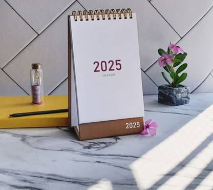 TORTUGA 2025 Desk Calendar- Compact size ,standing flip design for Office,School,Family 2025 Table Calendar
