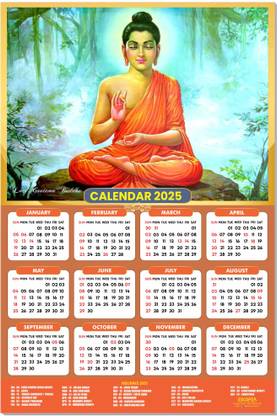 ESCAPER Gautam Buddha 2025 Calendar: A Reflection of Peace and Enlightenment 2025 Wall Calendar
