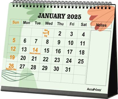 AccuPrints Green Star Desk 2025 Table Calendar