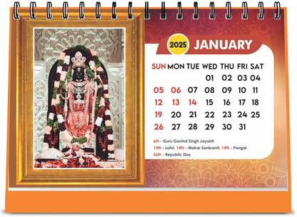 ESCAPER Shri Ram Table Calendar 2024: Blessings of Lord Rama Captured in Every Image 2024 Table Calendar