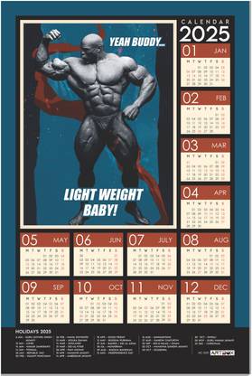 ARTBOX Light Weight Baby Ronnie Coleman Bodybuilding Wall Calendar 2025 2025 Wall Calendar