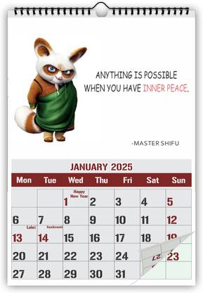 AccuPrints panda wall calendar-FL 2025 Wall Calendar