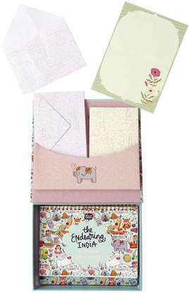 Alicia Souza Perpetual Endearing Desk Calendar With Box + Letter Pad + Envelopes Undated Table Calendar