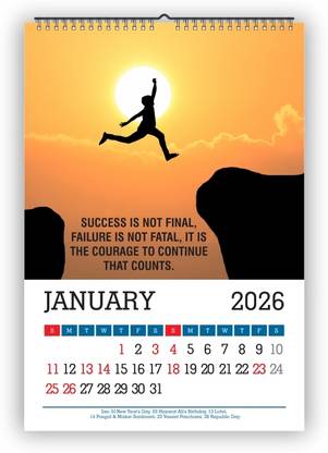 Pixel Office Date | Motivational 2026 Wall Calendar