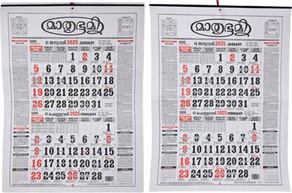 EXCEL IMPEX Mathrubhumi Calender 2025 2025 Wall Calendar