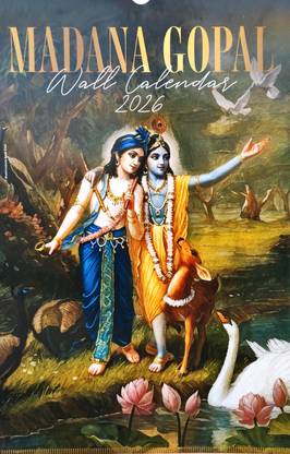 Devinevrindavan ISKCON Madangopal 21 X 11 INCHES 2026 2025 Wall Calendar