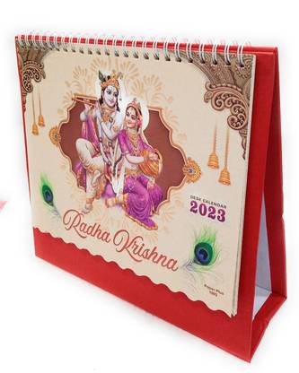 murtify New Year 2023 Radha Krishna 3d Pictures Table Calendar For Home And Office Use 2023 Table Calendar