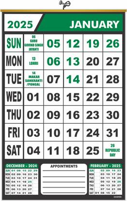 ESCAPER Large Monthly Wall Calendar 2025 – Ideal for Home & Office, Bold Letters 2025 Wall Calendar