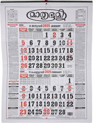 EXCEL IMPEX Mathrubhumi Calender 2025 2025 Wall Calendar
