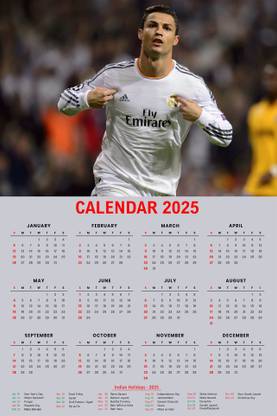 infinity interiors Ranaldo Wall Calendar 2025, 12 months Jan To December for home 2025 Wall Calendar