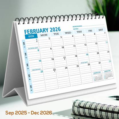 Vivid Print Table Calendar Big 10x8" , line planner 12 month of habit tracker & Scheduler 2024 Table Calendar