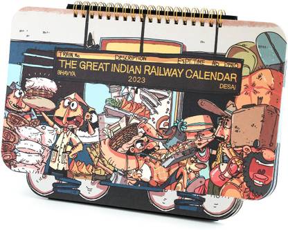 Happywagon 2023 The Great Indian Railway Desk Calendar 2023 Table Calendar