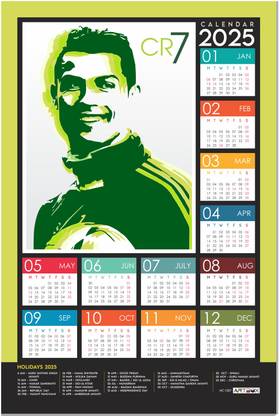 ARTBOX Cristiano Ronaldo Digital Art Fan Edition Calendar 2025 Wall Calendar