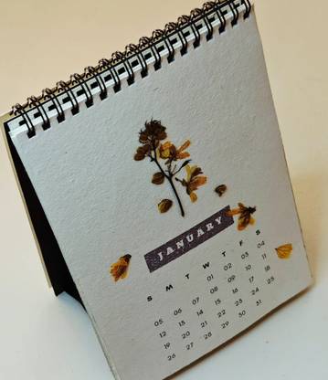Rangreeti Pressed flower 2025 calendar 2025 Table Calendar