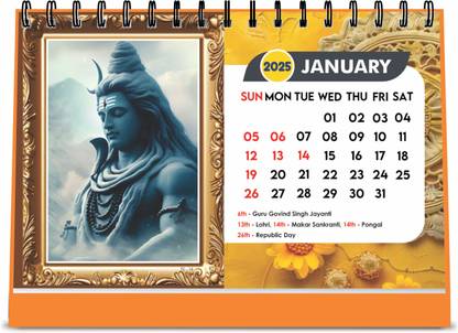 ESCAPER A5 Size Lord Shiva Desk Calendar for uses offices 2024 Table Calendar