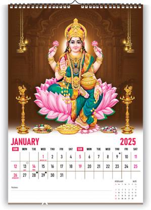 Leonius Goddess Lakshmi Devotional Wall Calendar 2025 – Blessings of Goddess Lakshmi 2025 Wall Calendar