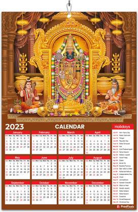 printfixels – Lord Ganesh Calendar HD Mirror Finish Calendar single page 2022 Wall Calendar