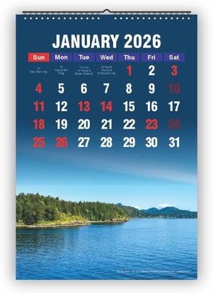 Pixel Scenery 2026 Wall Calendar