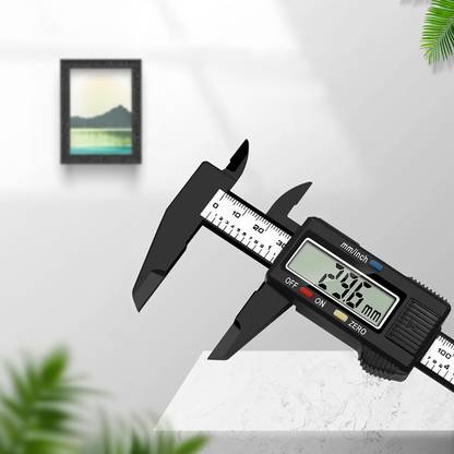 JUKR Carbon Fiber Digital Vernier Caliper 150 mm / 6 Inch For Office, Industries, Home, Students, DIY Service Centers, Engineers Big LCD Display Vernier Digital Caliper
