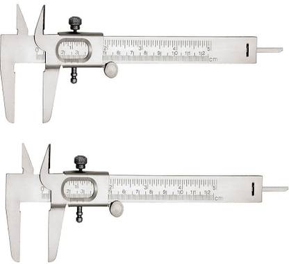 THE LABWORLD Multipurpose Vernier caliper pack of 2 slide caliper 12.5cm measurement metallic for measurement of round objects and depth. Vernier Caliper