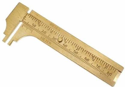 Tools Centre 4 inch 10 cm Jeweler's Solid Brass Vernier Caliper brass60 New Arrival Pocket Size, Mini Finger Size Pure Brass Vernier, 60mm Vernier Caliper
