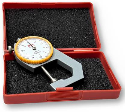 ZIODIC Precision Dial Pocket Flat Head Thickness Gauge Gage with Size 0mm to 10mm Precision Dial Pocket Flat Head Thickness Gauge Gage with Size 0mm to 10mm Dial Caliper