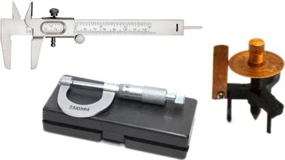 THE LABWORLD Vernier caliper 12.5 cm+screw gauge0-25mm+ spherometer calliper for measurement Vernier Caliper