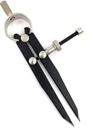 TOOLBUX Spring Adjustable Compass Divider 4" Fine Point Black Powder Coated Precision Measuring for Jewellery Marking, Divider Caliper