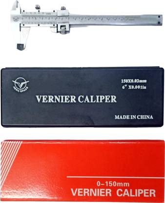 GoodsBazaar With Fine Adjustment 150 mm 6 inch Monoblock Vernier Caliper with Fine Adjustment Vernier Ruler Scale Depth Gauge Micrometer 6” Aerospace Precision Measuring Tools Vernier Caliper