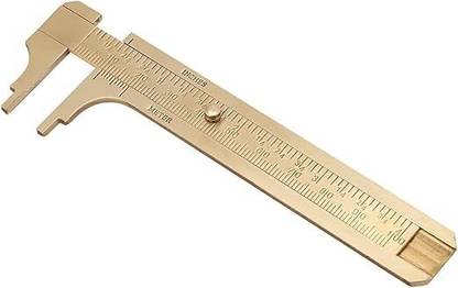 Kalsi brothers Vernier Caliper Ruler handy Sliding Gauge Brass Pocket Ruler 100mm Caliper Ruler Vernier Caliper