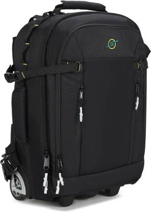 STRAPON WHITE MAGIC SPINNER TWO WHEELED TROLLEY CUM DSLR Backpack Camera Bag with Rain Cover Suitable for DSLR Camera with Lens 24-105 Lenses - 3 Nos 70-200 Or 150- 600mm And 16-35 24-70 Flash Charger Laptop 17inches and Tripod  Camera Bag