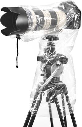 Zikkon RC-L Camera Rain cover Sleeve Protector for Canon Nikon Fujifilm Sony Olympus Panasonic Pentax Sigma with a Lens up to 18" PE Material Clear See-Through(2 Pack)  Camera Bag