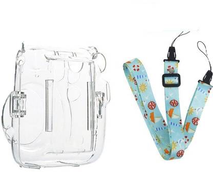 Stela Instax mini 11 camera crystal Transparent case bag with blue trap  Camera Bag