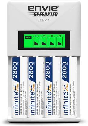 Envie Speedster ECR-11 + 4xAA 2800 Ni-MH rechargeable  Camera Battery Charger