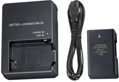 DIGICLIMBER combo of EN_EL-14 camera battery with MH-24 charger and cable for compatible with nikon camera battery charger Camera Battery Charger (Black)  Camera Battery Charger