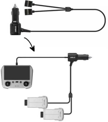 GetZget Car Charger for DJI Mini 3 Pro Battery and Remote Charging  Camera Battery Charger